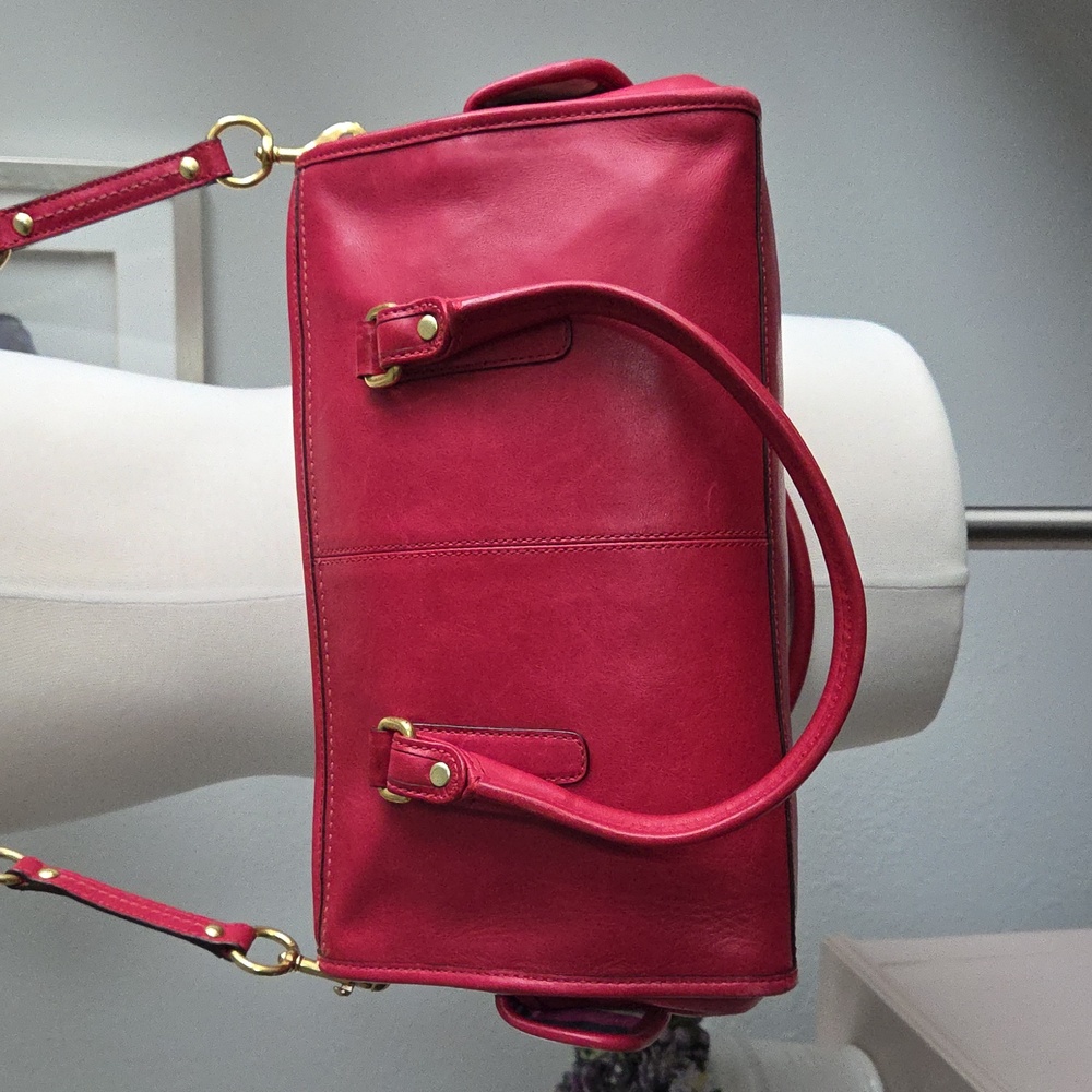 COACH Bleecker Street Limited Ed. Cranberry Barrett 65th Anniversary Leather Bag - Picture 14 of 17